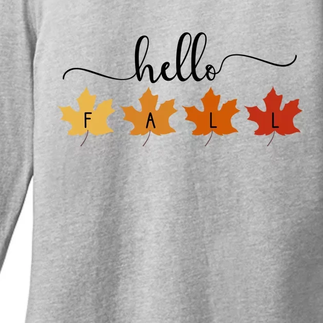 Hello Fall Cozy Nature Womens CVC Long Sleeve Shirt