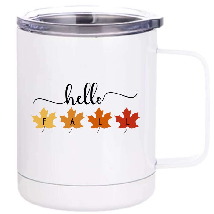 Hello Fall Cozy Nature Front & Back 12oz Stainless Steel Tumbler Cup