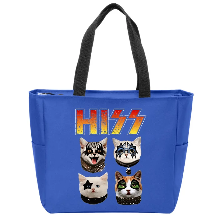 Hiss Funny Cat Lover Gift Zip Tote Bag