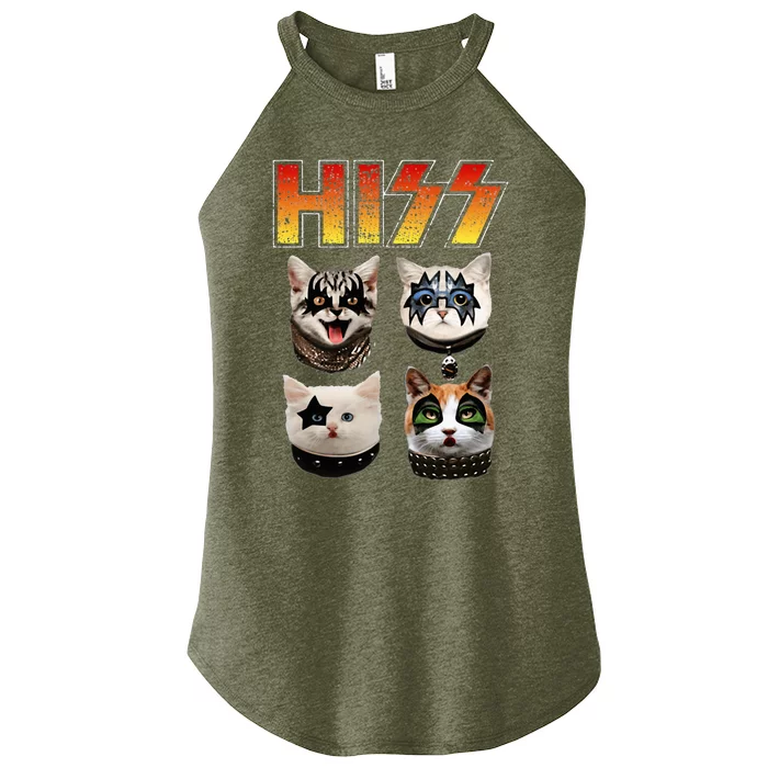 Hiss Funny Cat Lover Gift Women’s Perfect Tri Rocker Tank