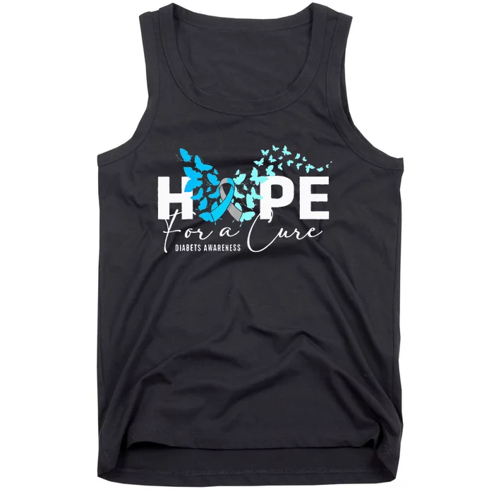 Hope For Cure Diabetes Awareness Butterfly Type 1 Diabetes Tank Top