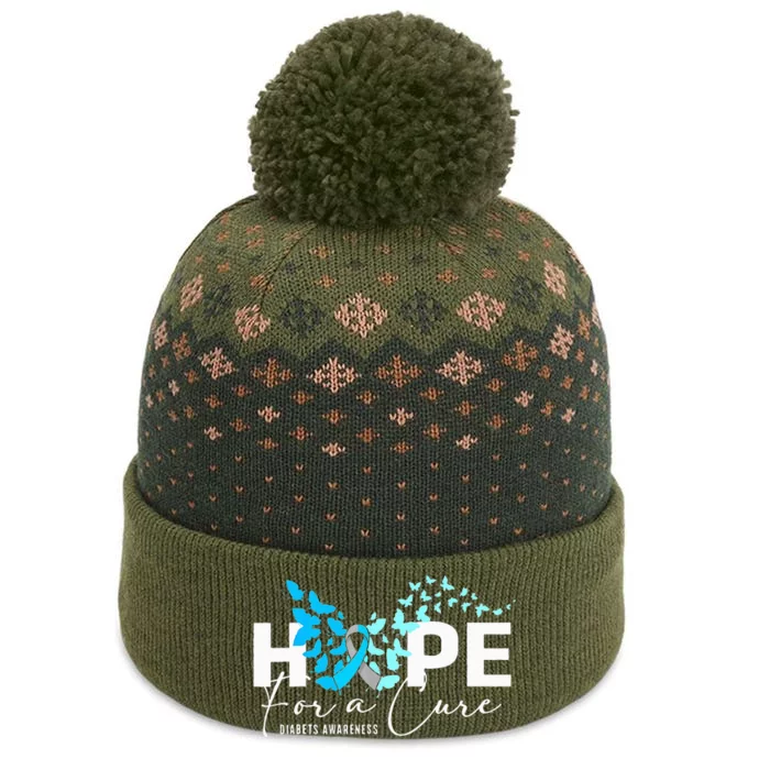 Hope For Cure Diabetes Awareness Butterfly Type 1 Diabetes The Baniff Cuffed Pom Beanie