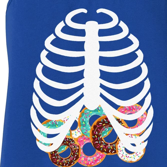 Halloween Food Costume Rib Cage Skeleton Donuts Women's Racerback Tank