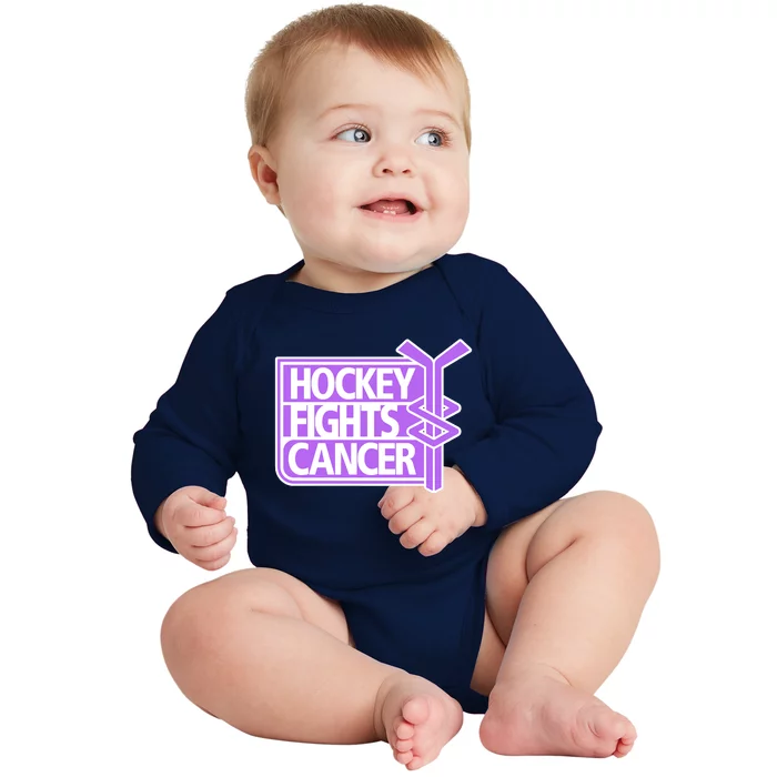 Hockey Fights Cancer Hockey Lover Gift Idea Trending Baby Long Sleeve Bodysuit