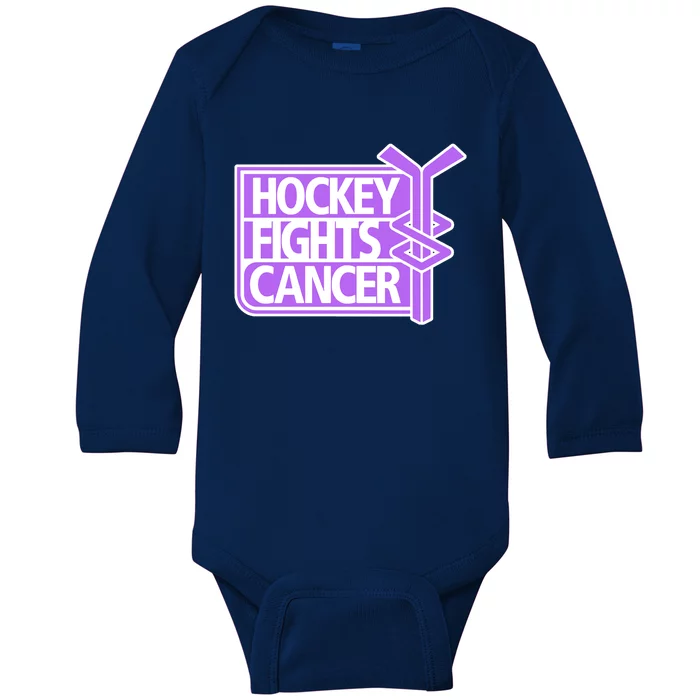 Hockey Fights Cancer Hockey Lover Gift Idea Trending Baby Long Sleeve Bodysuit