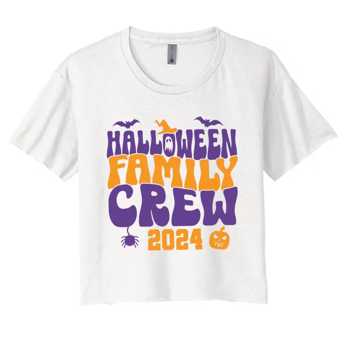 Halloween Family Crew 2024 Matching Family Spooky Women's Crop Top Tee