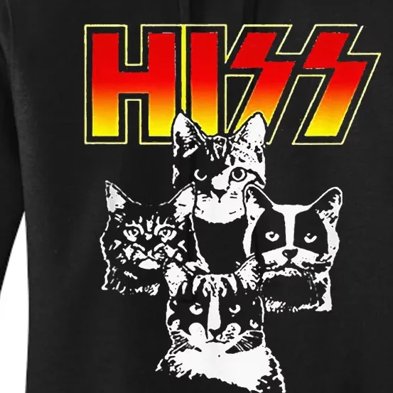 HISS Funny Cute Cat Mom Kitten Cats Lover Rock Women's Pullover Hoodie