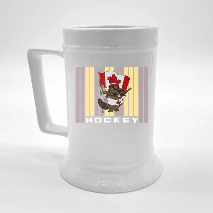 Hockey Fans Canadian Rodents Sports Canada Hockey Stick Gift Front & Back Beer Stein