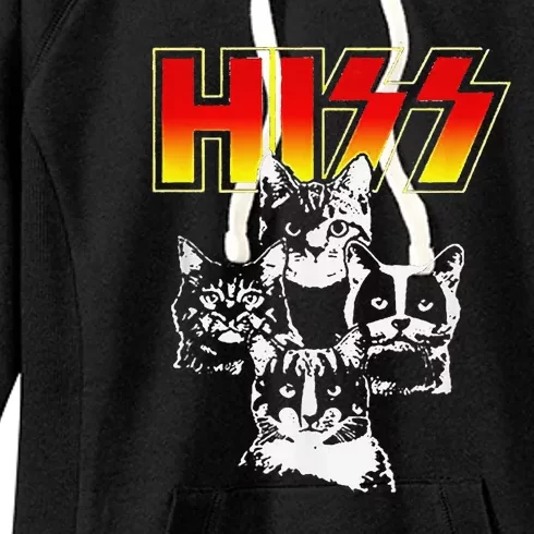 HISS Funny Cute Cat Mom Kitten Cats Lover Rock Tee Women's Fleece Hoodie