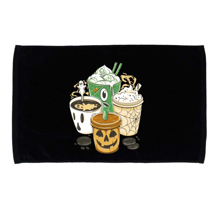 Horror Fall Coffee Pumpkin Spice Latte Halloween Costume Meaningful Gift Microfiber Hand Towel