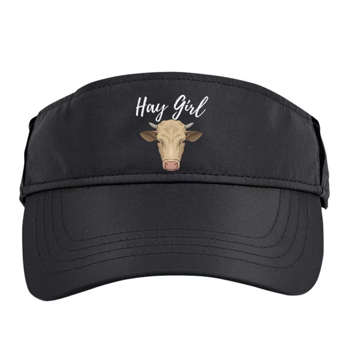 Hay  Funny Cow Lover Famer Cattle Ranch Farming Adult Drive Performance Visor