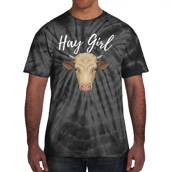 Hay  Funny Cow Lover Famer Cattle Ranch Farming Tie-Dye T-Shirt