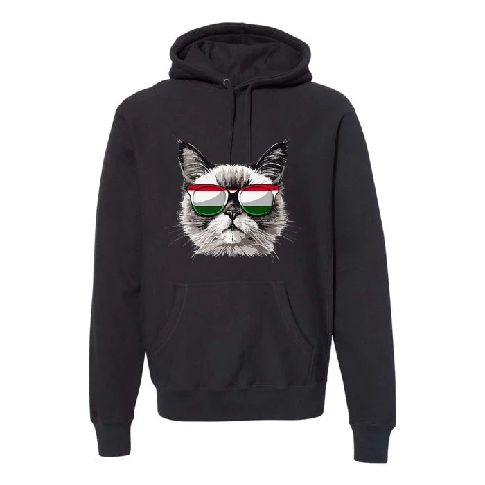 Hungary Flag Cat Mom Souvenirs Products Kitten Hungarian Premium Hoodie