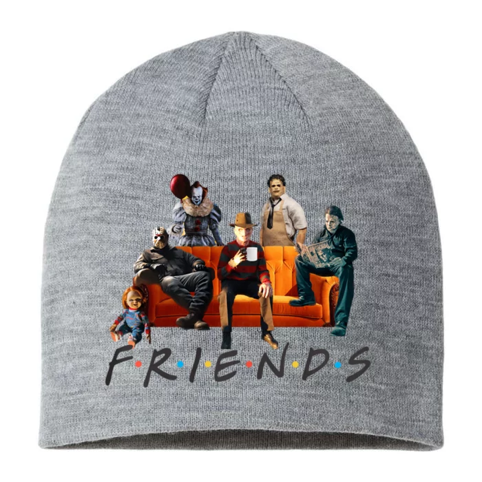 Halloween Friends Crew Gathering On A Spooky Orange Couch 8 1/2in Sustainable Knit Beanie