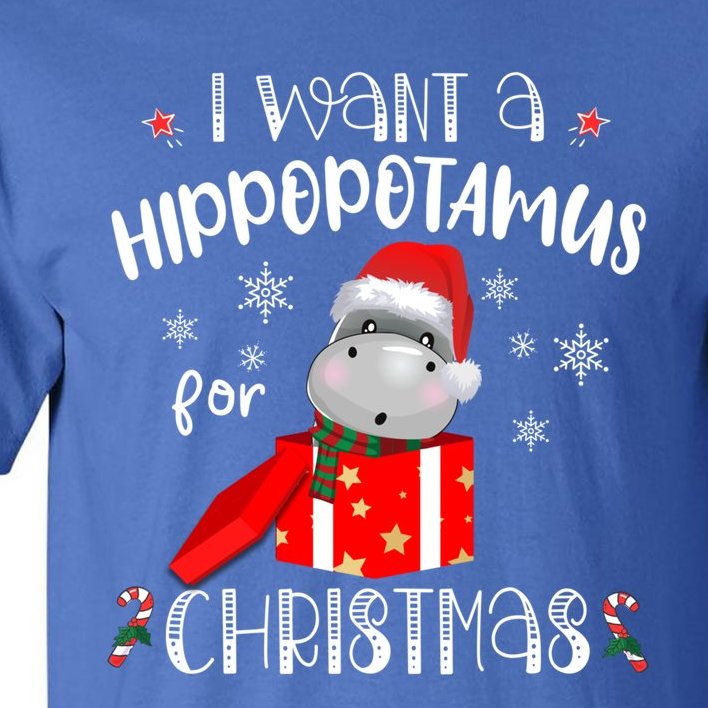 Hippopotamus For Christmas Matching Xmas Hippo Pajama Gift Tall T-Shirt