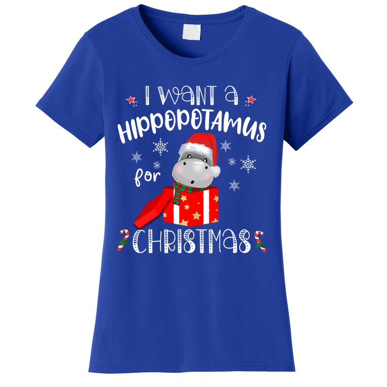 Hippopotamus For Christmas Matching Xmas Hippo Pajama Gift Women's T-Shirt