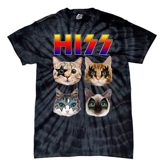 Hiss Funny Cats Kittens Rock Rockin Tie-Dye T-Shirt