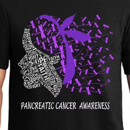 Hope Fight Cure Pancreatic Cancer Dragonfly Face Gift Pajama Set