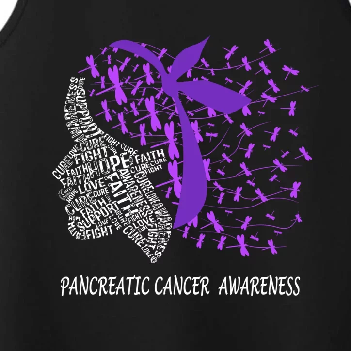 Hope Fight Cure Pancreatic Cancer Dragonfly Face Gift Performance Tank