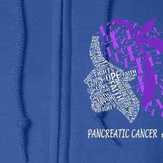 Hope Fight Cure Pancreatic Cancer Dragonfly Face Gift Full Zip Hoodie