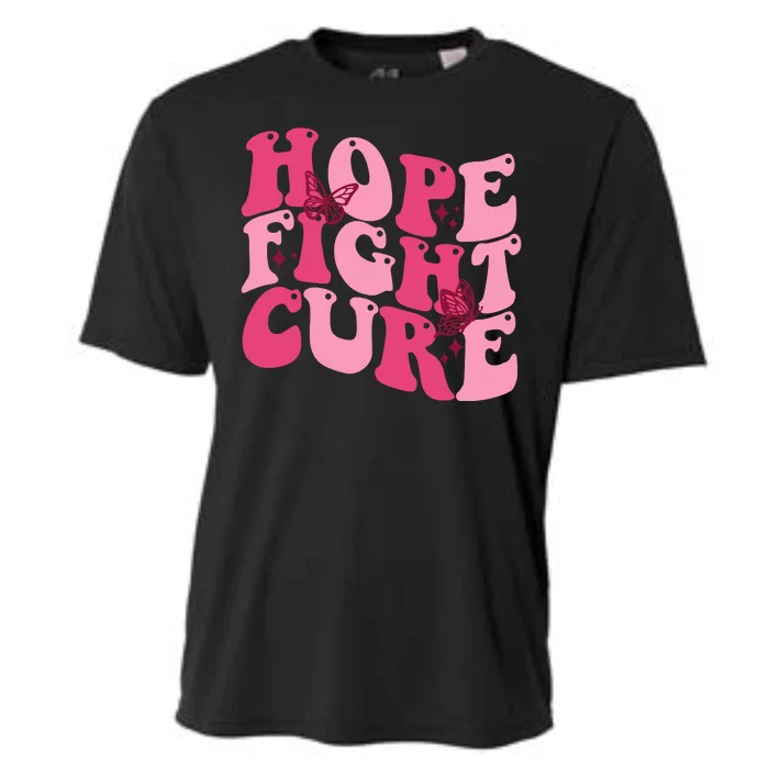 Hope Fight Cure Breast Cancer Butterfly Awareness Cooling Performance Crew T-Shirt