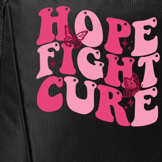 Hope Fight Cure Breast Cancer Butterfly Awareness City Backpack