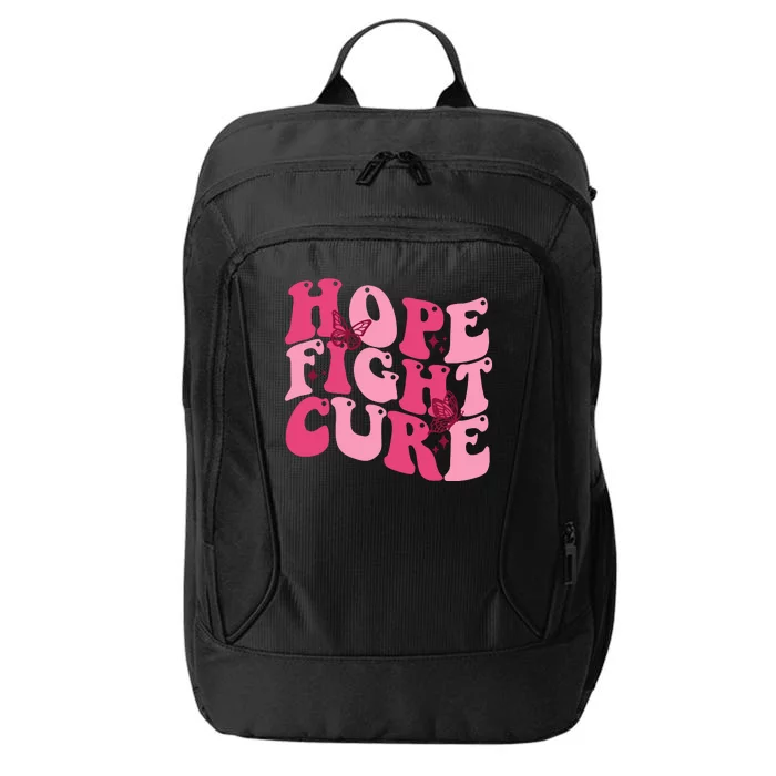 Hope Fight Cure Breast Cancer Butterfly Awareness City Backpack