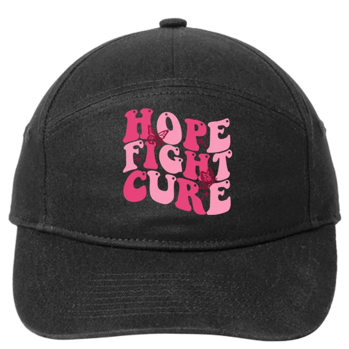 Hope Fight Cure Breast Cancer Butterfly Awareness 7-Panel Snapback Hat