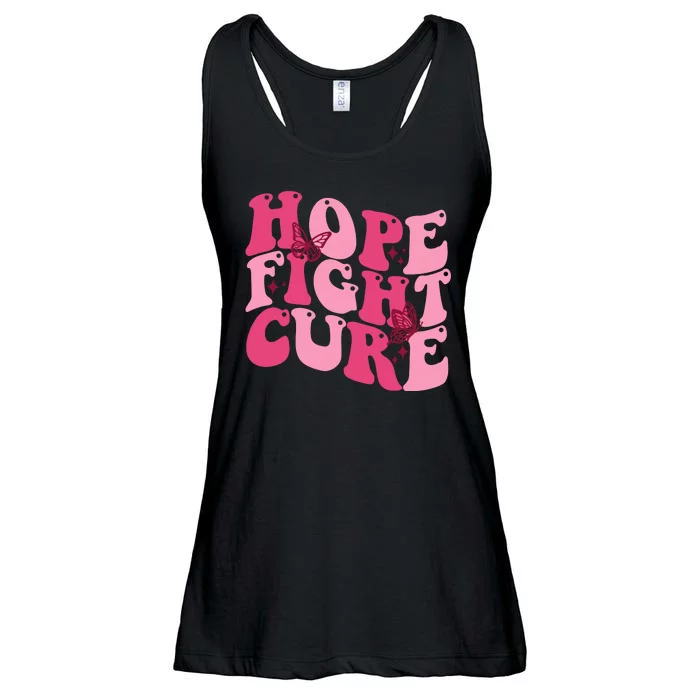 Hope Fight Cure Breast Cancer Butterfly Awareness Ladies Essential Flowy Tank