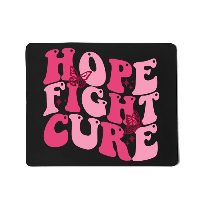 Hope Fight Cure Breast Cancer Butterfly Awareness Mousepad