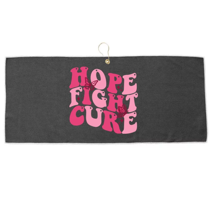 Hope Fight Cure Breast Cancer Butterfly Awareness Large Microfiber Waffle Golf Towel