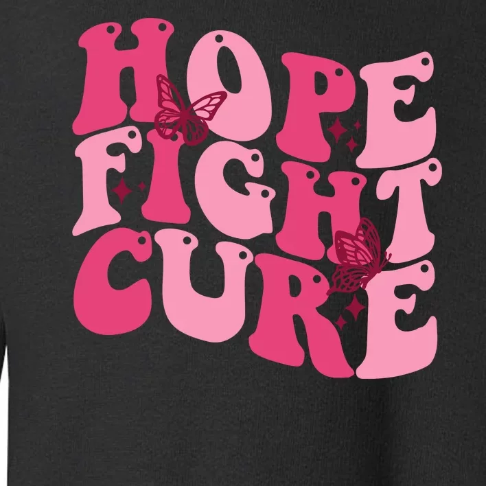 Hope Fight Cure Breast Cancer Butterfly Awareness Toddler Sweatshirt