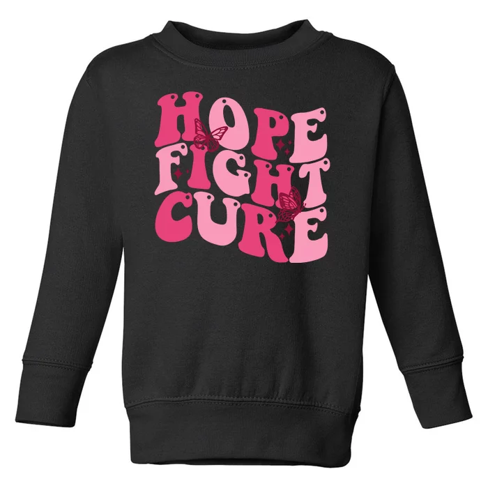 Hope Fight Cure Breast Cancer Butterfly Awareness Toddler Sweatshirt