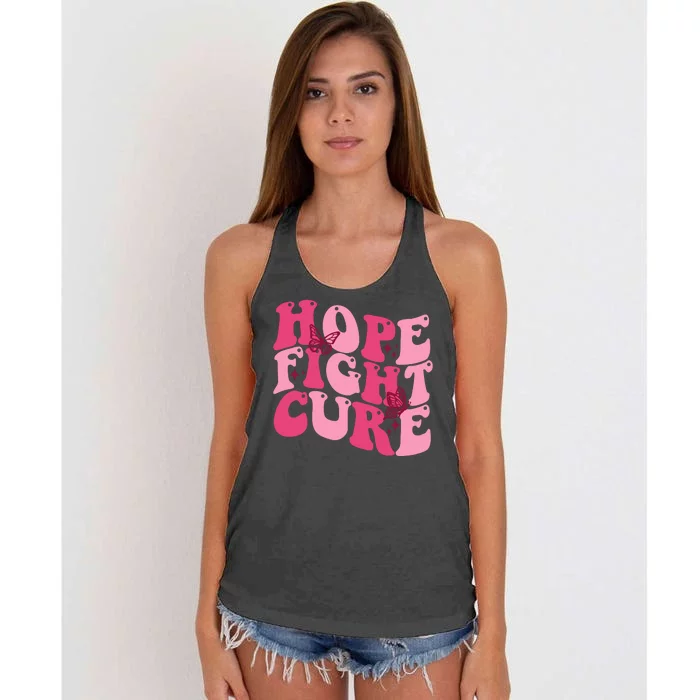 Hope Fight Cure Breast Cancer Butterfly Awareness Women's Knotted Racerback Tank