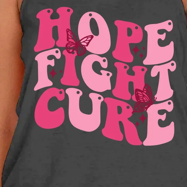 Hope Fight Cure Breast Cancer Butterfly Awareness Women's Knotted Racerback Tank