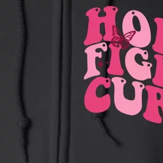 Hope Fight Cure Breast Cancer Butterfly Awareness Full Zip Hoodie