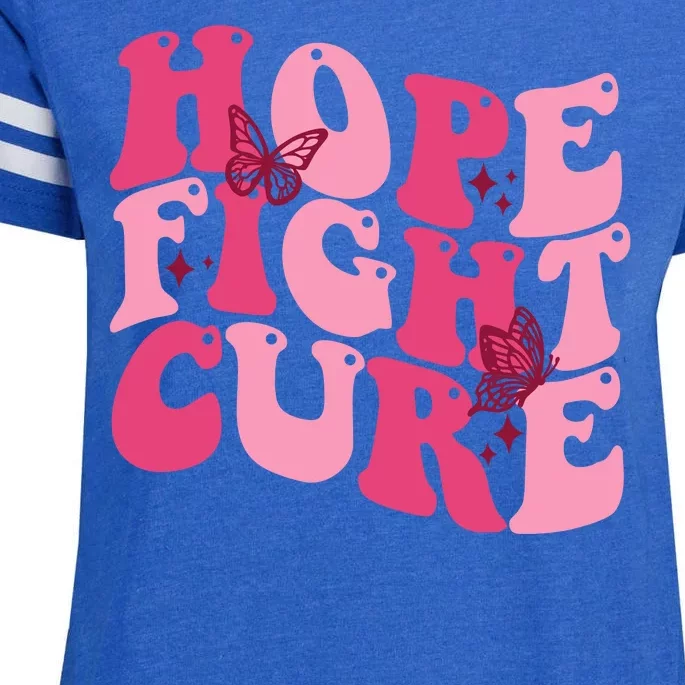 Hope Fight Cure Breast Cancer Butterfly Awareness Enza Ladies Jersey Football T-Shirt