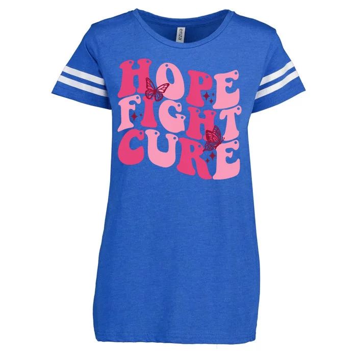 Hope Fight Cure Breast Cancer Butterfly Awareness Enza Ladies Jersey Football T-Shirt