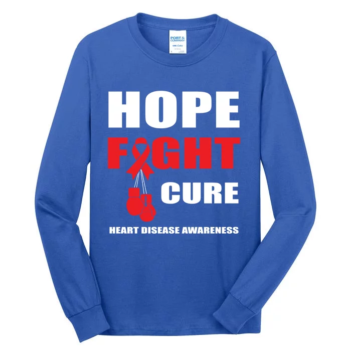 Hope Fight Cure Heart Disease In February Heart Health Month Gift Tall Long Sleeve T-Shirt