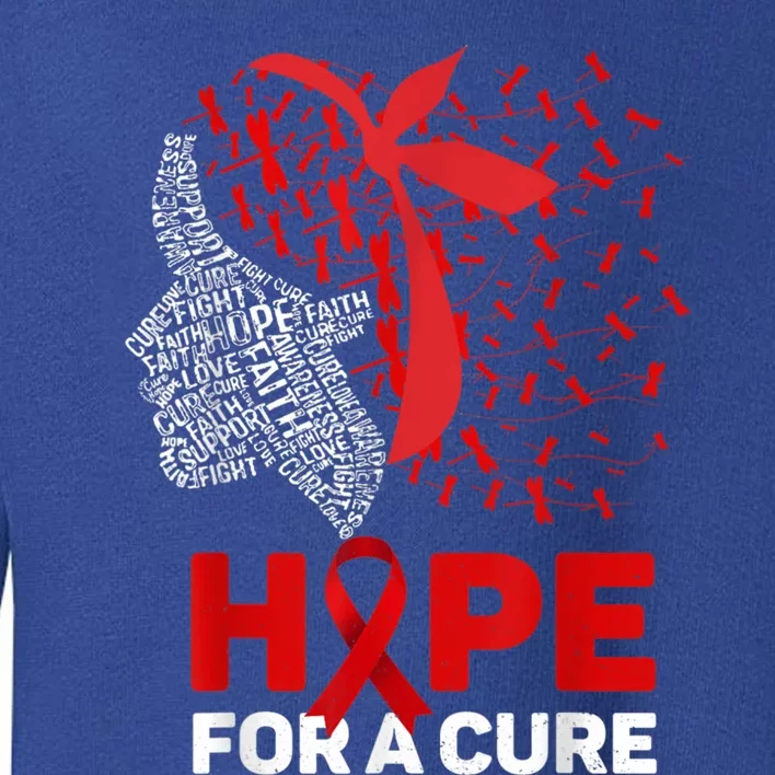 Hope For Cure Red Ribbon Warrior Hiv Aids Awareness Gift Toddler Sweatshirt