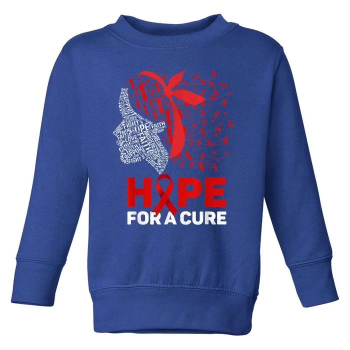 Hope For Cure Red Ribbon Warrior Hiv Aids Awareness Gift Toddler Sweatshirt