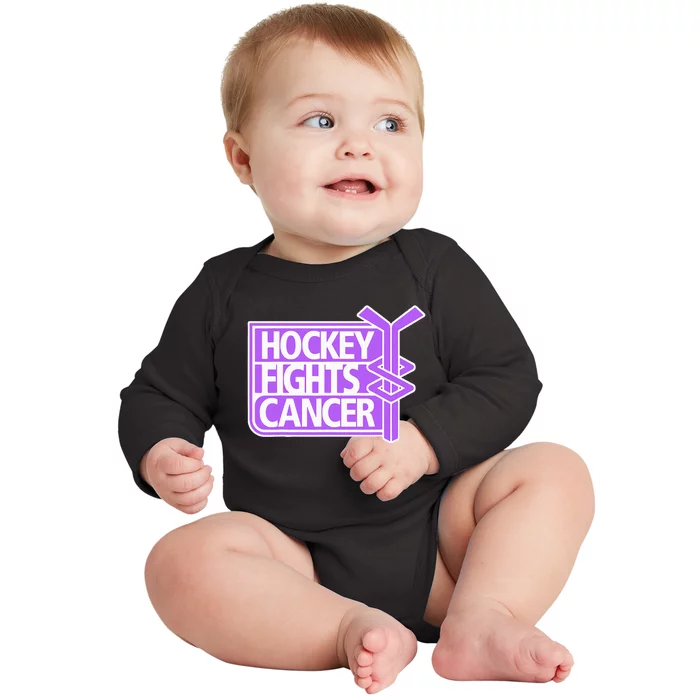 Hockey Fights Cancer Baby Long Sleeve Bodysuit