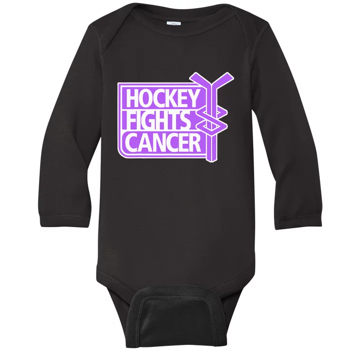 Hockey Fights Cancer Baby Long Sleeve Bodysuit