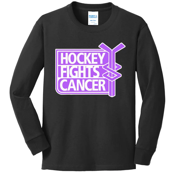 Hockey Fights Cancer Kids Long Sleeve Shirt