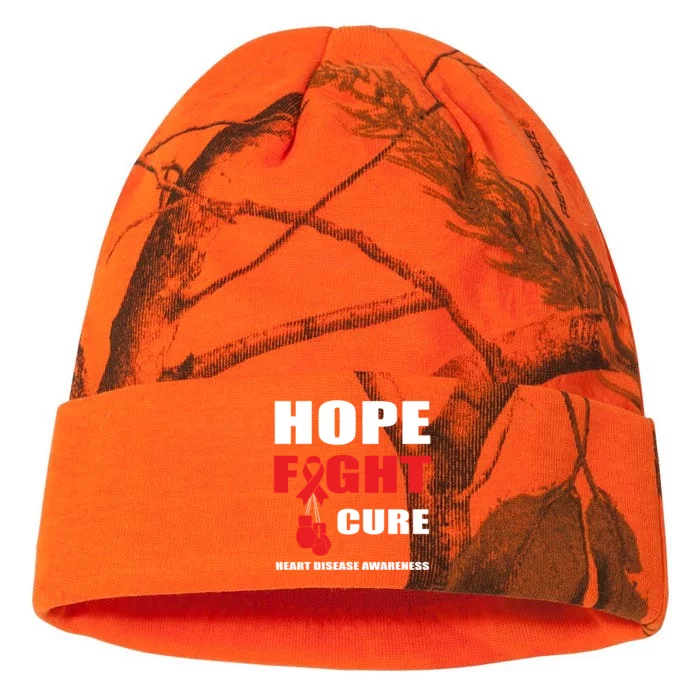 Hope Fight Cure Heart Disease In February Heart Health Month Gift Kati - 12in Camo Beanie