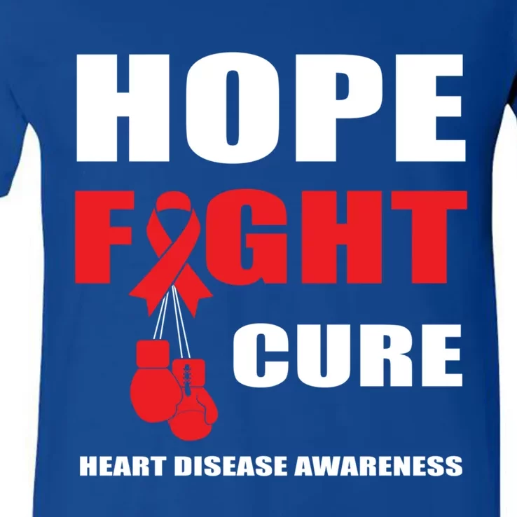 Hope Fight Cure Heart Disease In February Heart Health Month Gift V-Neck T-Shirt