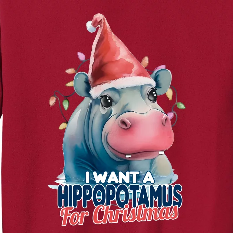 Hippopotamus For Christmas Tall Sweatshirt