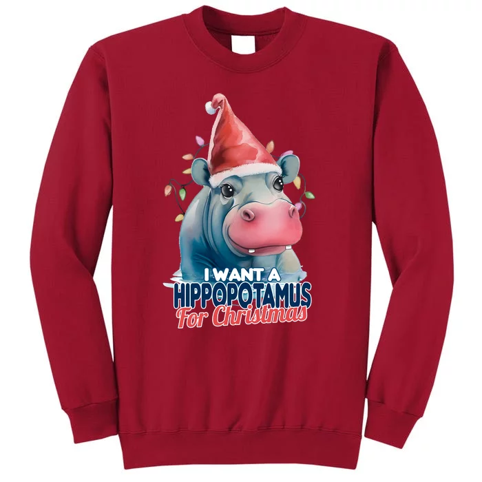 Hippopotamus For Christmas Tall Sweatshirt