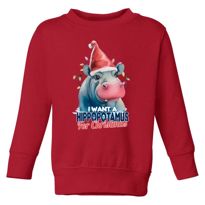 Hippopotamus For Christmas Toddler Sweatshirt