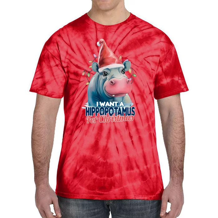 Hippopotamus For Christmas Tie-Dye T-Shirt